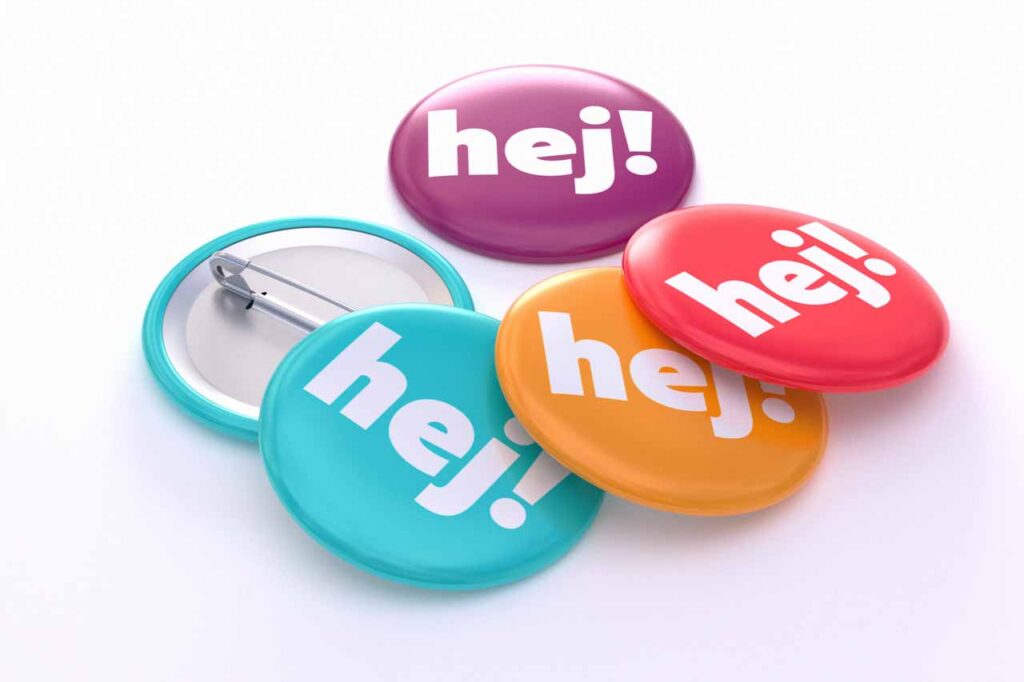 Backa sager hej knappar