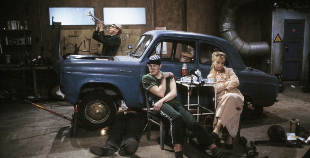 Foto från inspelningen av tv-serien Macken