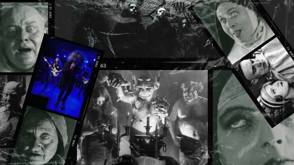 Stumfilm möter death metal. Filmklipp från Häxan (1922).