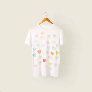 En vit t-short med potatistryck