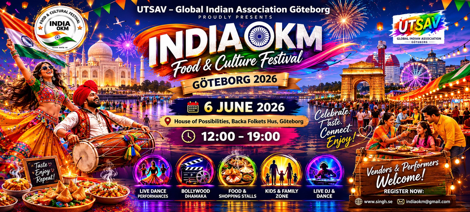 En otroligt späckad poster med allt möjligt indiskt.